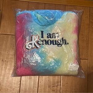 Mattel “I Am Kenough” Plush Rainbow Tie Dye Hoodie Unisex Large NEW